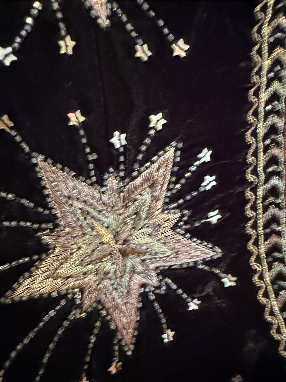Free People Black stargaze celestial Velvet Star Embellished beaded Vest - Picture 7 of 7